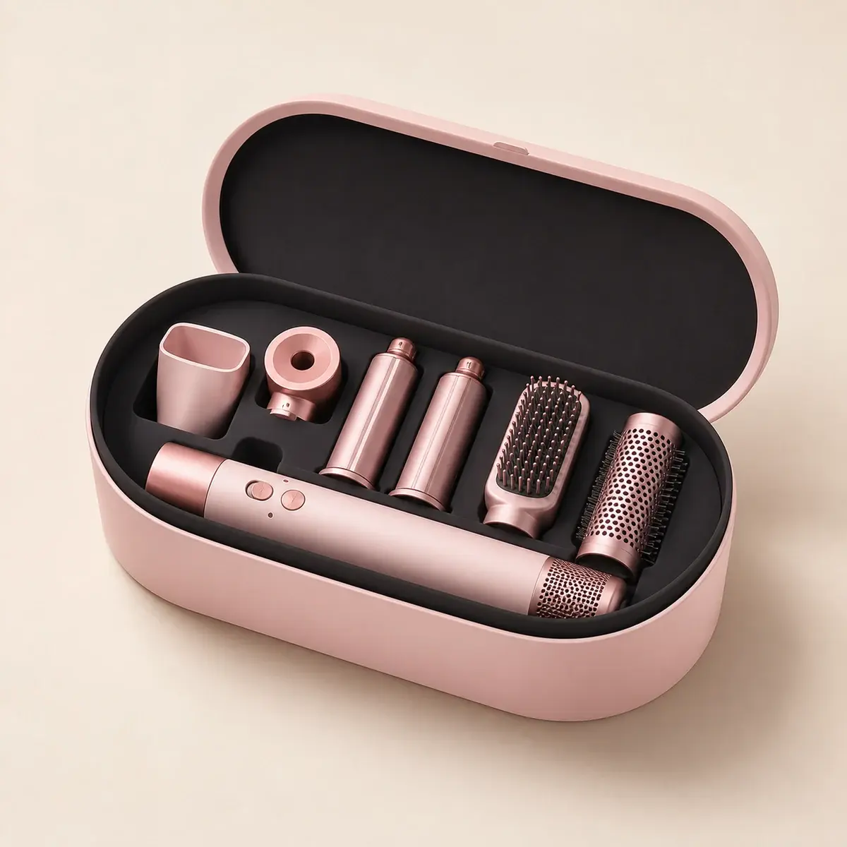 AirFlex 6'sı 1 Arada Saç Şekillendirme Seti — Seramik Pembe & Rose